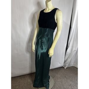 Black Velvet &satin Maxi Dress Sz 11 All That Jazz Vintage 90’s‎